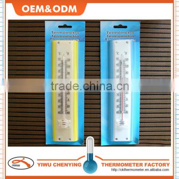 indoor household thermometer w/ red liquid and balck scale plastic thermometer capillary tube