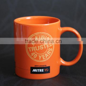 Promotional orange Ceramic cups / mugs, Customized ceramic coffee mugs, Desk mugs, Drinking mugs, PTM1261