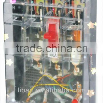 mccb 100amp earth leakage circuit breaker(transparent cover)