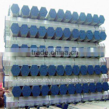 Galvanized Steel Round Pipe painted words with plastic cap threated with coupling pipe