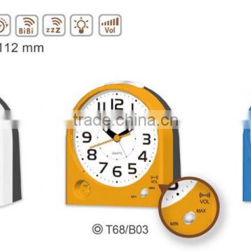 Volume control plastic table alarm clock