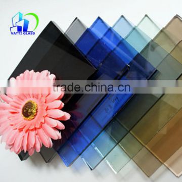 lake blue reflective color tinted glass gold reflective glass for window tea color tinted glass