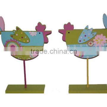 Easter Wooden chicken on topdesk for home decoration