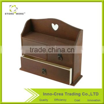 Cholcate color Decorative Jewelry Box Wood With Drawers