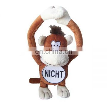 Custom made soft toys long arms monkey Printing Words on belly toys