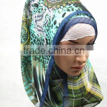 SL001 Clearance printed chiffon national flavor islamic scarf