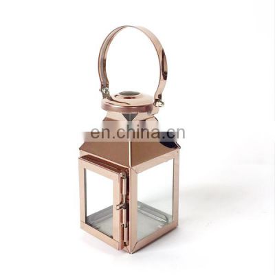 Contemporary Decorative Glass Candle Stainless Steel Lantern
