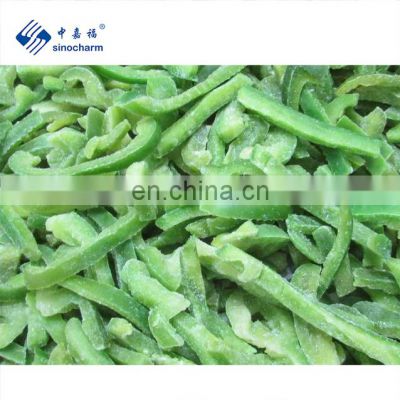 Sinocharm BRC-A Approved IQF Green Pepper Strips Frozen Green Pepper