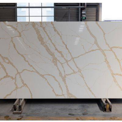 Code：F002，Calacatta artificial stone quartz slab kitchen countertops