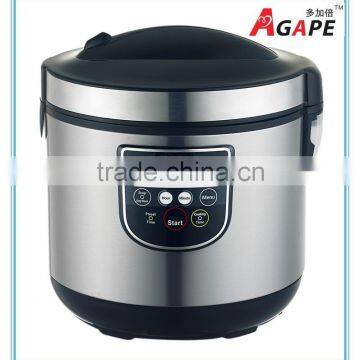 5L NEWEST ROUND RICE COOKER WITH IMD TOUGHING PANEL, LED DISPLAY, 10 PROGRAMS, SILVER+BLACK COLOR