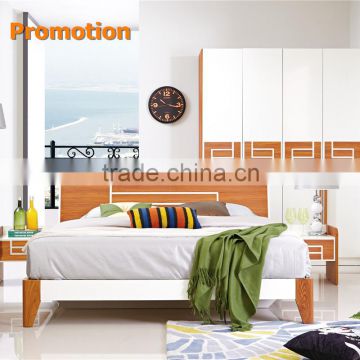 Modern promotional high glossy white wooden bedroom set furniture