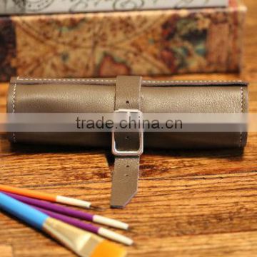 custom high quality genuine leather pen roll tool roll