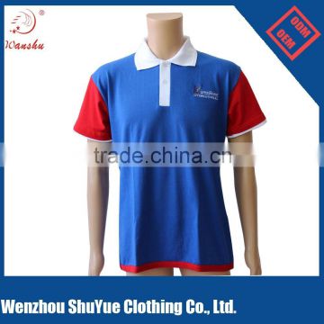 color combination polo t-shirt with custom embroidery logo