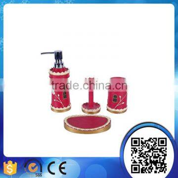 Manufacturer supply high quality hotel products polyresin bathroom accessories set
