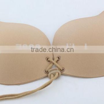 Push up invisible silicone self adhesive bra with string