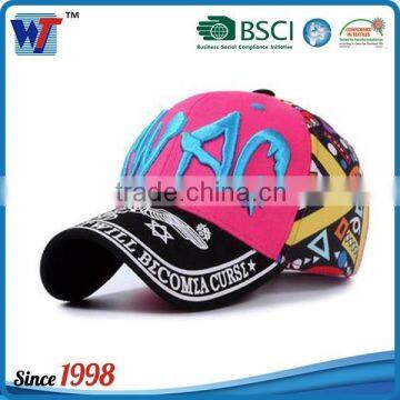 Promotional Fashion Custom Logo Printed Cotton 6 Panel Baseball Cap