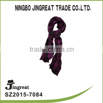 2015 lady purple grid wool custom spring and winter woven scarf