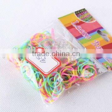 300PC Hair Band With 12 Buckles/Double colors RUBBER BAND