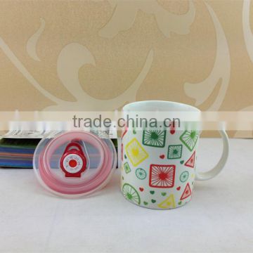 ceramic promotional mug with lid