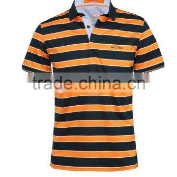 Mens polo collar striped t shirt