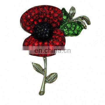 Promotional china manufacture poppy brooch pin