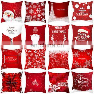 New Santa Claus Elk Snowflake Cushion Cover, Festive Home Decor Sofa Cushion Cover