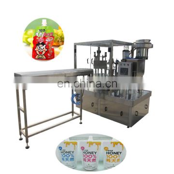Fully Automatic Spout Pouch Doypack Doybag stand up plastic aluminum Juice Soymilk Paste Bags Filling Machine