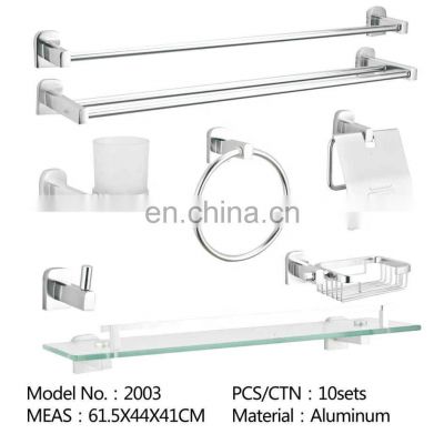 Bathroom Accessories Silver Chromed Zinc Towel Bar Wall Mount Paper Holder Soap Holder Toilet Brush And Holder Towel Ring
