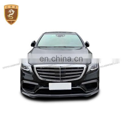 Auto Parts B Style Carbon Fiber W222 S63 Car Full Body Kit Side Skirts Front Lip For Mercedes Bens