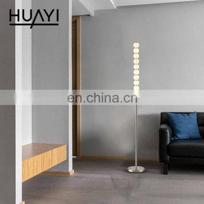 HUAYI High Quality Simple Style Glass Acrylic 28W Indoor Bedroom Modern Decorative Mobile LED Floor Lamp