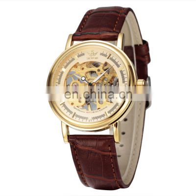 SEWOR 606 Hand Winding Movements Mechanical Men Watch Casual Buckle Round  Analog Leather Mens Wrist Watches