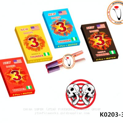 3# Match Cracker 3 Bangs K0203-3|FACTORY DIRECT PRICE|NIGERIA K0203-3/X EXPERT |SUPER (JTSN®) FIREWORKS
