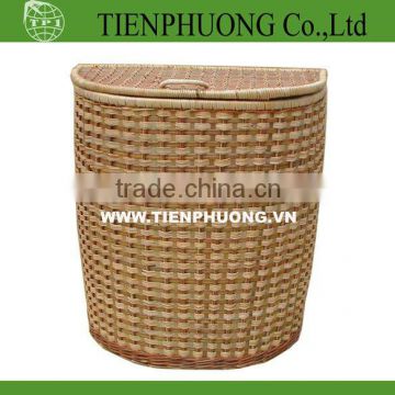 bamboo wicker laundry hamper with lid