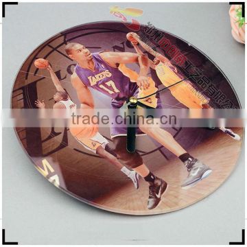 Fashion personalized sublimation Round smooth glass clock