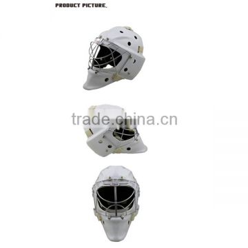 Professional street hockey goalie helmet for head protection white color
