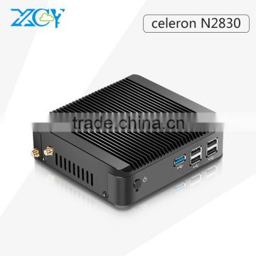 Cheapest XCY Fanless Office Computer with Celeron N2830 Dual Core 2.16GHz 2G RAM 128G SSD Window 10 Support Build-in-Buletooth