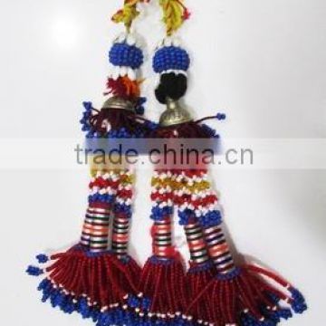 New Indian Handmade Banjara Beaded Key Chain Tribal Kutch Designer Tassel Art Multi-color Key Chain
