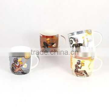 Porcelain coffee cup in different designs
