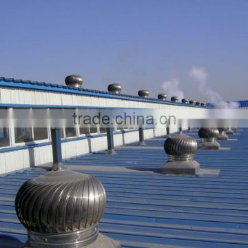 Roof ventilation fan driven by wind