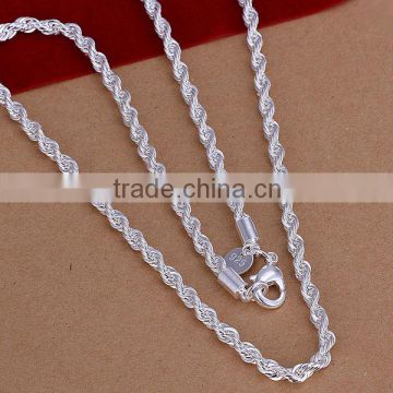 wholesale width 4mm length 16 18 20 22 24inchs chain 925 sterling silver necklace