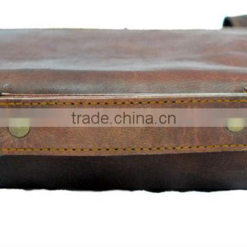 Handcrafted real goat Leather Laptop briefcase 13" Satchel Leather shoulder bag