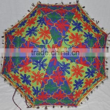 Colorful Indian Sun Umbrella Parasol Jaipur hand embroidered parasol