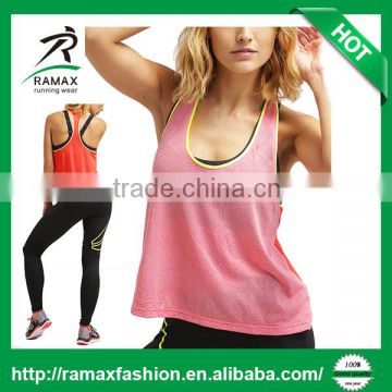 Ramax Custom Women Fitness 100% Polyester Loose Tank Tops For Running Wear