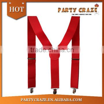 Solid color red adult women suspenders