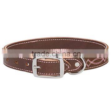 Fashion Full Grain Leather Stitch Dog Collar And Leash Wholesale