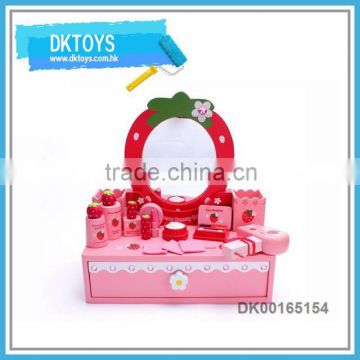 Cute Furniture Toy Wooden Play Dresser Toy With Mirror
