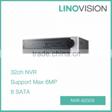 Professional 32CH 2U H.264+ 8 SATA NVR, Support Max 6MP