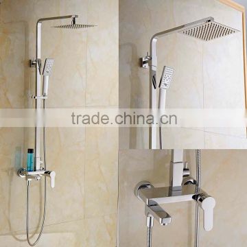 Hot sale wall mounted square design bath&shower faucet set with rainfall shower head