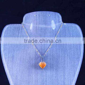 heart gemstone pendant necklaces stainless steel