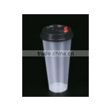 PP Cup plastic cup 600ML transparent drink cup disposable cup injection with lid